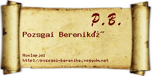 Pozsgai Bereniké névjegykártya